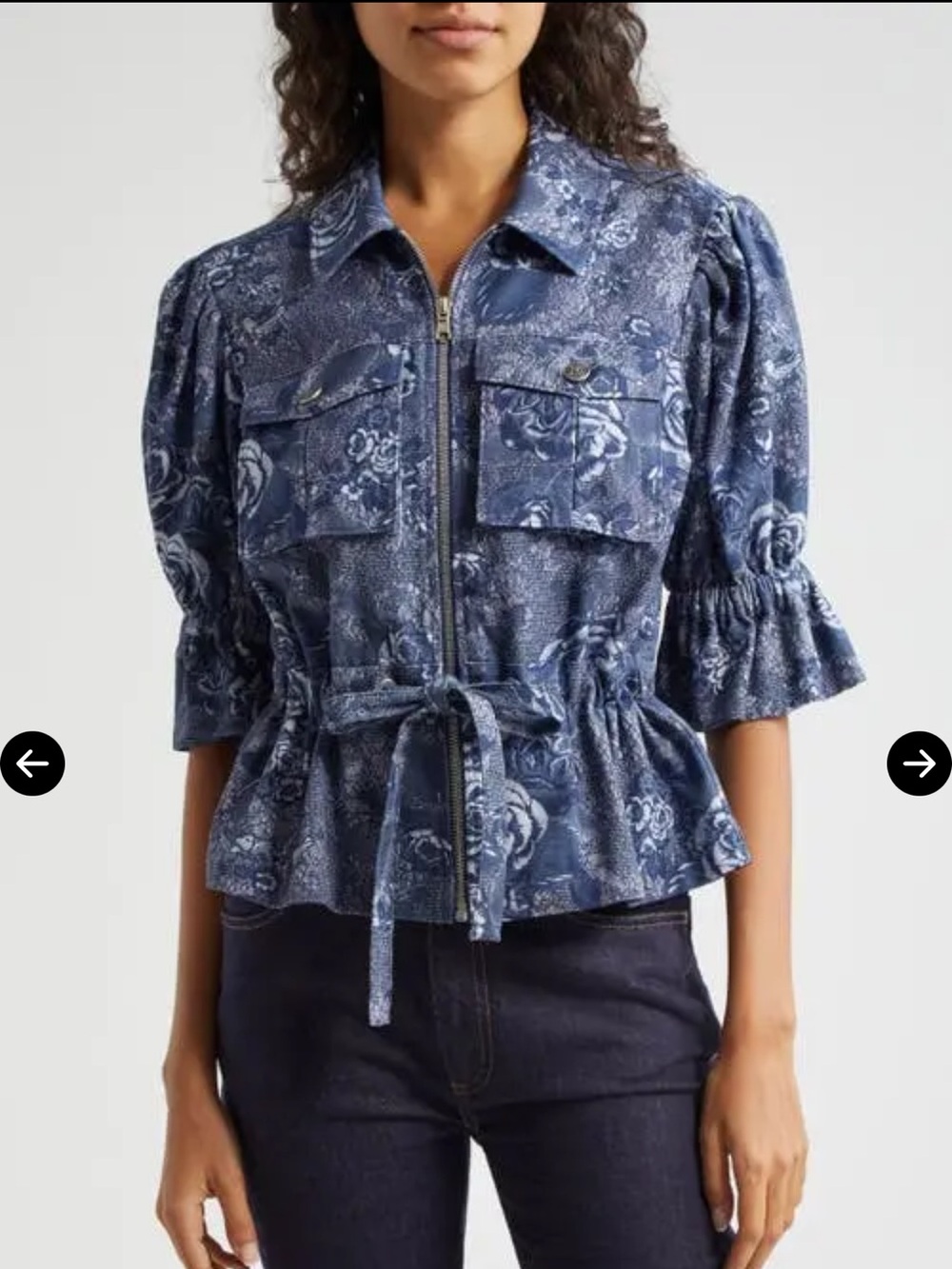 NWOT Cinq a Sept Addie Zip-Front Peplum Jacket